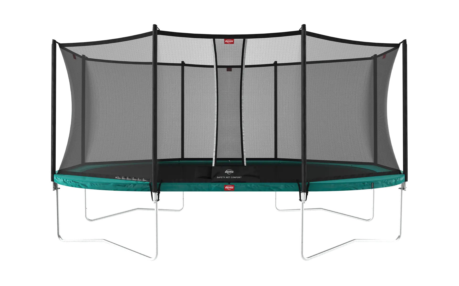 BERG Trampolin Grand Favorit Regular 520 grün rund mit Sicherheitsnetz Komfort